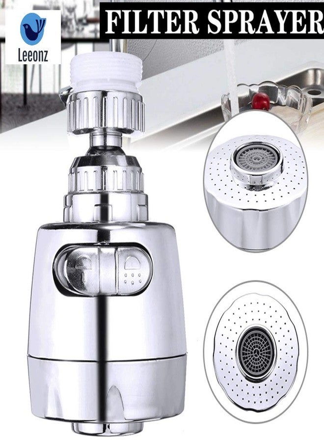 Leeonz Faucet Shower Can Rotate 360 Degrees Water Saving Kitchen Strainer Two Stage Mode Press Button Suitable for preventing Splashing Wash Basin Bathroom (Short) - Image 3